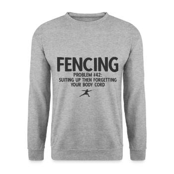 Fechten - Unisex Pullover - Weißgrau meliert - Vorne - Alina (178cm) & Michal (187cm)