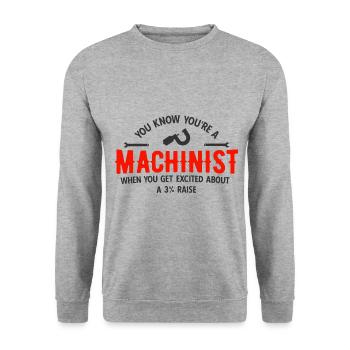 Maschinen-Bediener Maschinenführer Machinist - Unisex Pullover - Weißgrau meliert - Vorne - Alina (178cm) & Michal (187cm)