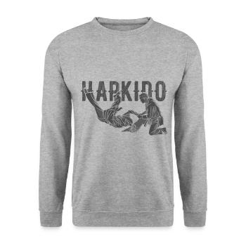 Koreanischer Kampfsport Hapkido - Unisex Pullover - Weißgrau meliert - Vorne - Alina (178cm) & Michal (187cm)