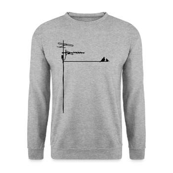 antennas birds roof Sendemast Data City - Unisex Sweatshirt - salt & pepper - Front - Alina (178cm) & Michal (187cm)