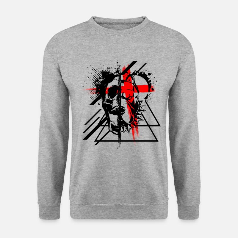 Pit Bull Skull Tattoo Style - Unisex Sweatshirt - salt & pepper
