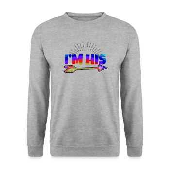 Gay Couple I'm His Right Gift - Unisex Sweatshirt - salt & pepper - Front - Alina (178cm) & Michal (187cm)