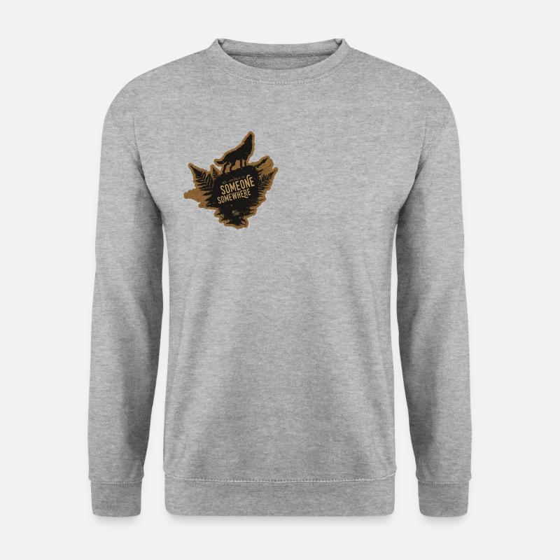 SOMEONE SOMEWHERE CREW PATCH - Unisex Pullover - Weißgrau meliert