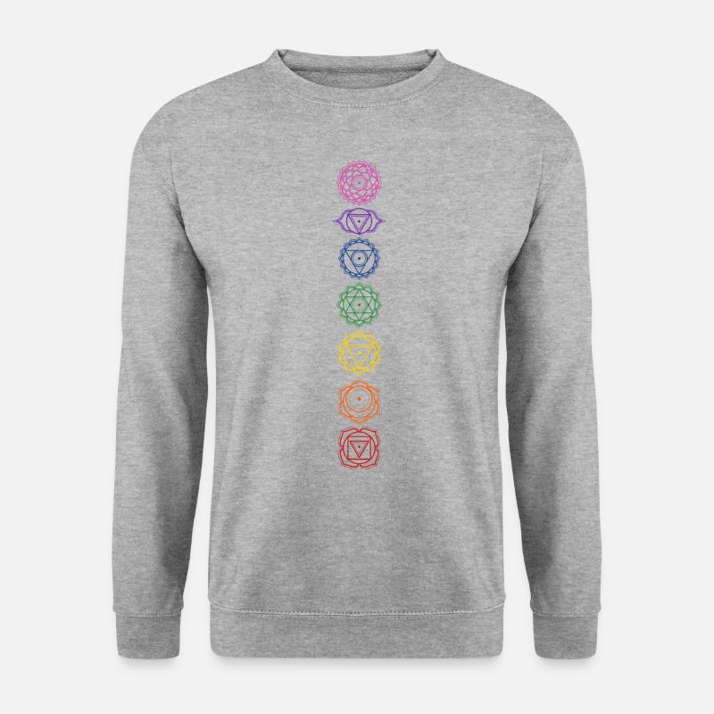 7 chakra symbols - colors assignment - Unisex Sweatshirt - salt & pepper
