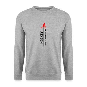 hockey sur gazon de hockey sur gazon de hockey sur glace - Sweat-shirt Unisexe - gris chiné - Devant - Alina (178cm) & Michal (187cm)