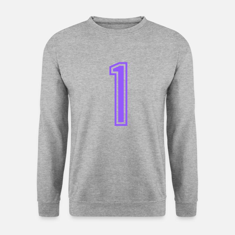 1 - Unisex Pullover - Weißgrau meliert