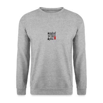Weekend 100% Chance of Wine - Unisex Sweatshirt - salt & pepper - Front - Alina (178cm) & Michal (187cm)
