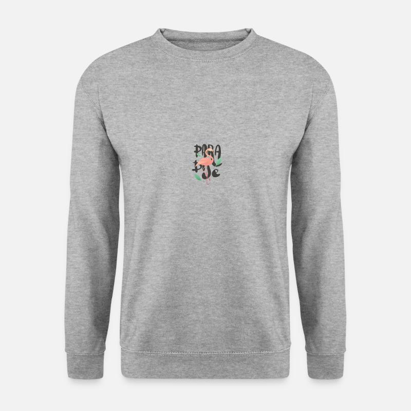Flamingo - Unisex Pullover - Weißgrau meliert