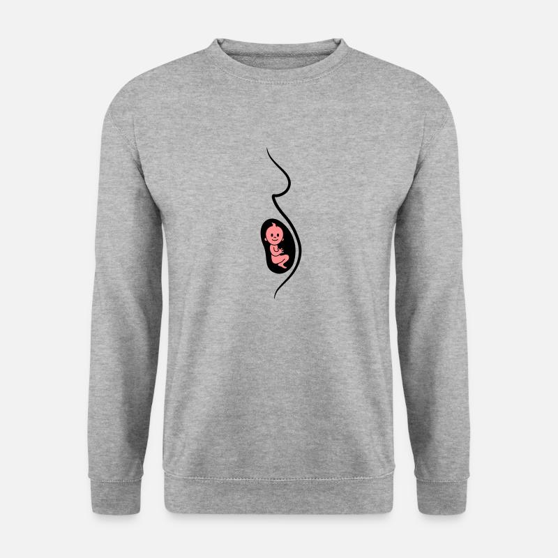 Pregnant Baby - Unisex Pullover - Weißgrau meliert