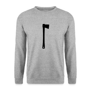 axe - Unisex Sweatshirt - salt & pepper - Front - Alina (178cm) & Michal (187cm)