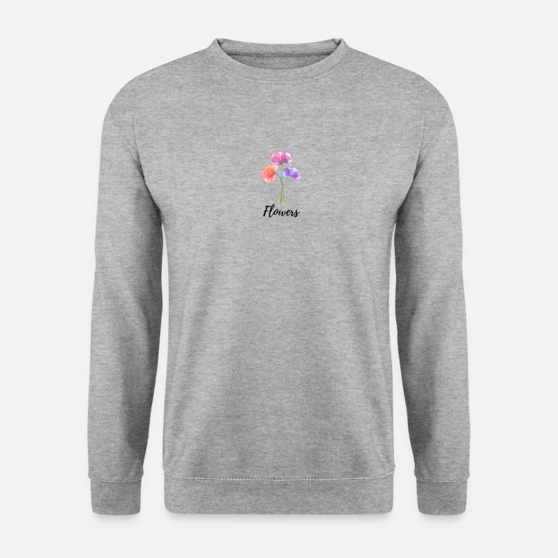 Flowers - Unisex Pullover - Weißgrau meliert