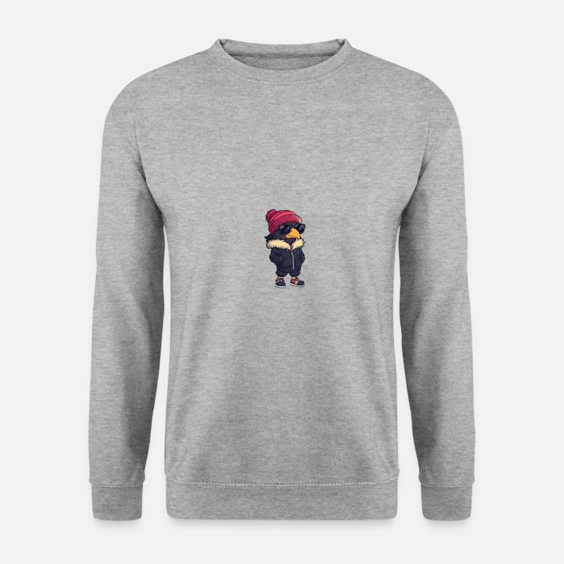Harpyie Vogel Winter - Unisex Pullover - Weißgrau meliert