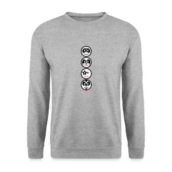 Smiley Kiss Icons (vertikal) 3c - Sweat-shirt Unisexe - gris chiné - Devant - Alina (178cm) & Michal (187cm)