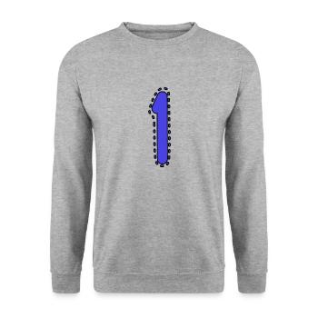 1. 1 YEAR. 1st ANNIVERSARY. 1 YEAR BIRTHDAY - Unisex Sweatshirt - salt & pepper - Front - Alina (178cm) & Michal (187cm)