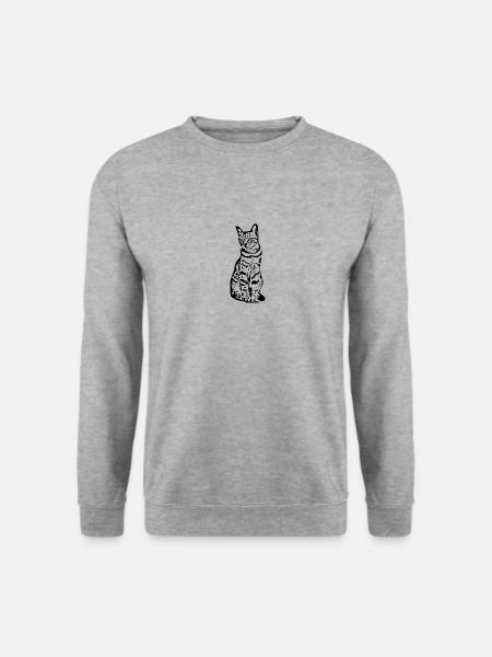 Katze Katzen Kätzchen Katzenshirt Geschenk - Unisex Pullover - Weißgrau meliert