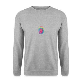Empreinte digitale Gay Pride - Sweat-shirt Unisexe - gris chiné - Devant - Alina (178cm) & Michal (187cm)
