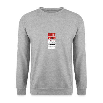 Franken Franke Fränkisch Dialekt Geschenk - Unisex Pullover - Weißgrau meliert - Vorne - Alina (178cm) & Michal (187cm)