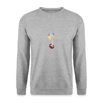 Cadeau de ballon de hérisson - Sweat-shirt Unisexe - gris chiné - Devant - Alina (178cm) & Michal (187cm)