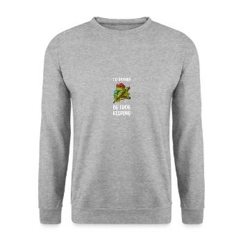Frog Toad Jungle Jungle Gift - Unisex Sweatshirt - salt & pepper - Front - Alina (178cm) & Michal (187cm)