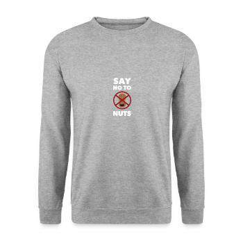 Allergy Nut Allergy Awareness Gift - Unisex Sweatshirt - salt & pepper - Front - Alina (178cm) & Michal (187cm)
