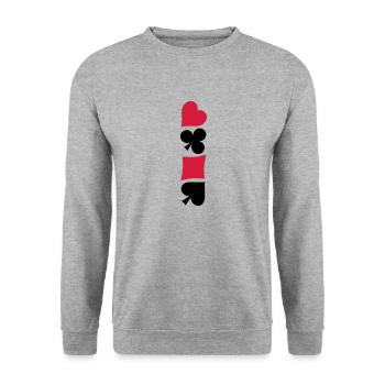 Heart Diamonds Poker Skat symbols icons - Unisex Sweatshirt - salt & pepper - Front - Alina (178cm) & Michal (187cm)