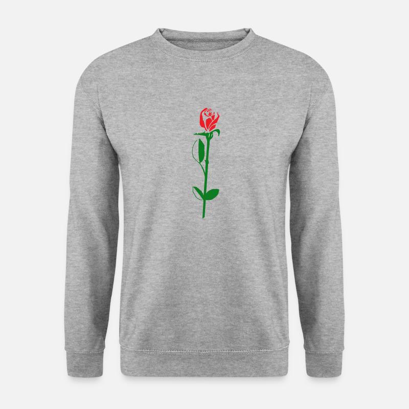 Rosenblume - Unisex Pullover - Weißgrau meliert