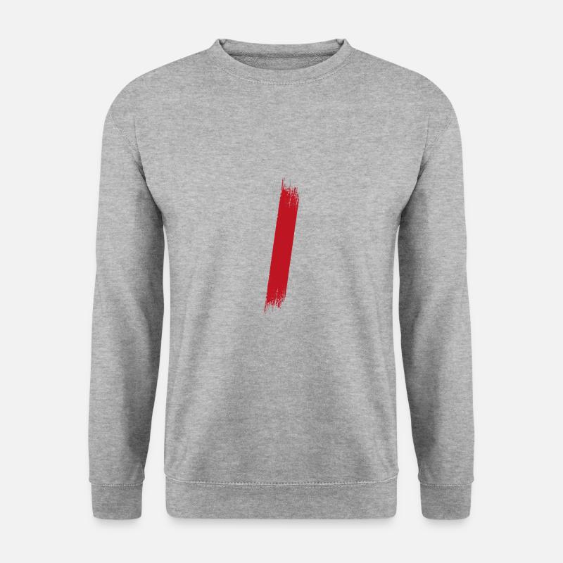 Farbe Klecks Spritzer Maler Geschenk Strich rot - Unisex Pullover - Weißgrau meliert