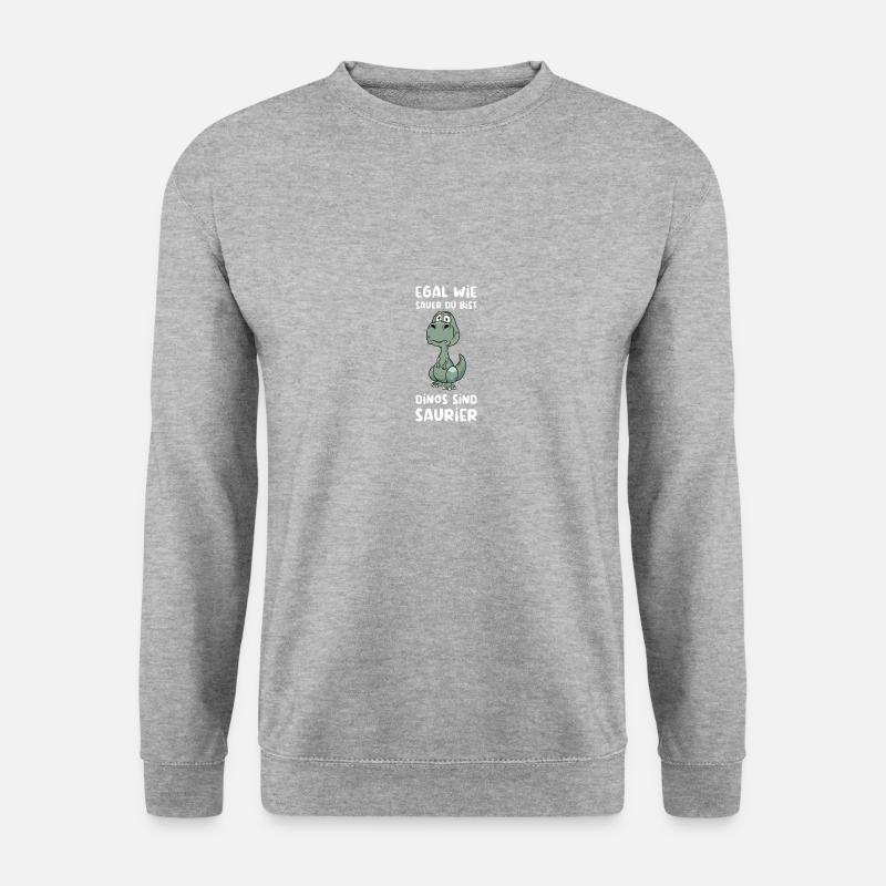 Dino Dinosaurier Trex Urzeit Geschenk - Unisex Pullover - Weißgrau meliert