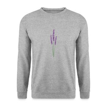 Branch of Lavender Provence Nature Violet - Unisex Sweatshirt - salt & pepper - Front - Alina (178cm) & Michal (187cm)