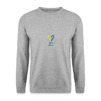 Stand with Ukraine - Unisex Sweatshirt - salt & pepper - Front - Alina (178cm) & Michal (187cm)