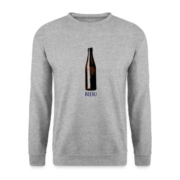 BIER - Unisex Pullover - Weißgrau meliert - Vorne - Alina (178cm) & Michal (187cm)