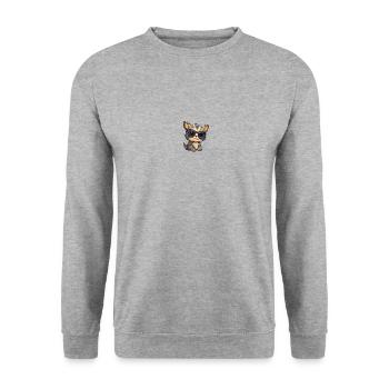 Little cute cat wearing sunglasses. - Unisex Sweatshirt - salt & pepper - Front - Alina (178cm) & Michal (187cm)