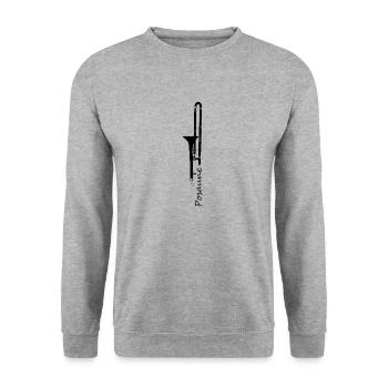 posaune - Unisex Pullover - Weißgrau meliert - Vorne - Alina (178cm) & Michal (187cm)
