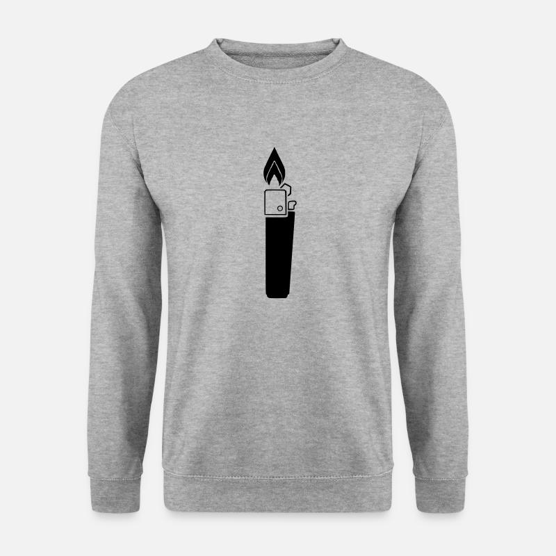 Feuerzeug (Begriffsklärung) - Unisex Pullover - Weißgrau meliert