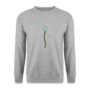 Mohn Kapsel - Unisex Pullover - Weißgrau meliert - Vorne - Alina (178cm) & Michal (187cm)