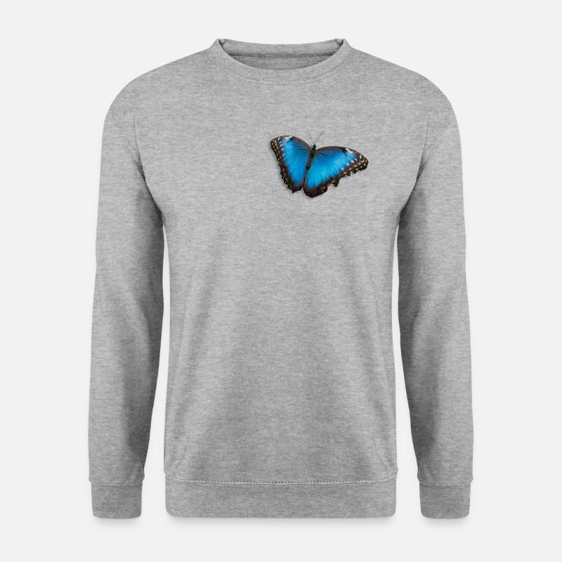 Schmetterling - Unisex Pullover - Weißgrau meliert