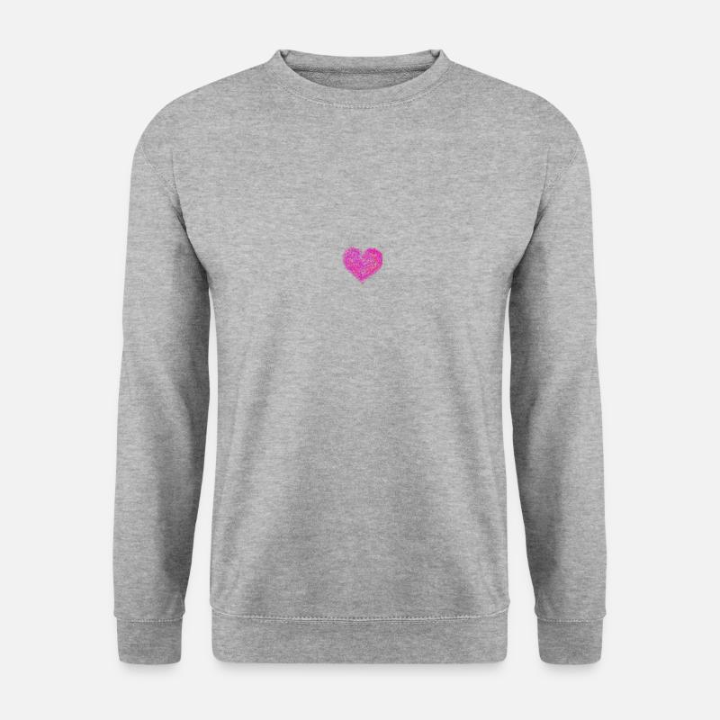 "Herzschlag T-Shirt" ❤️ - Unisex Pullover - Weißgrau meliert