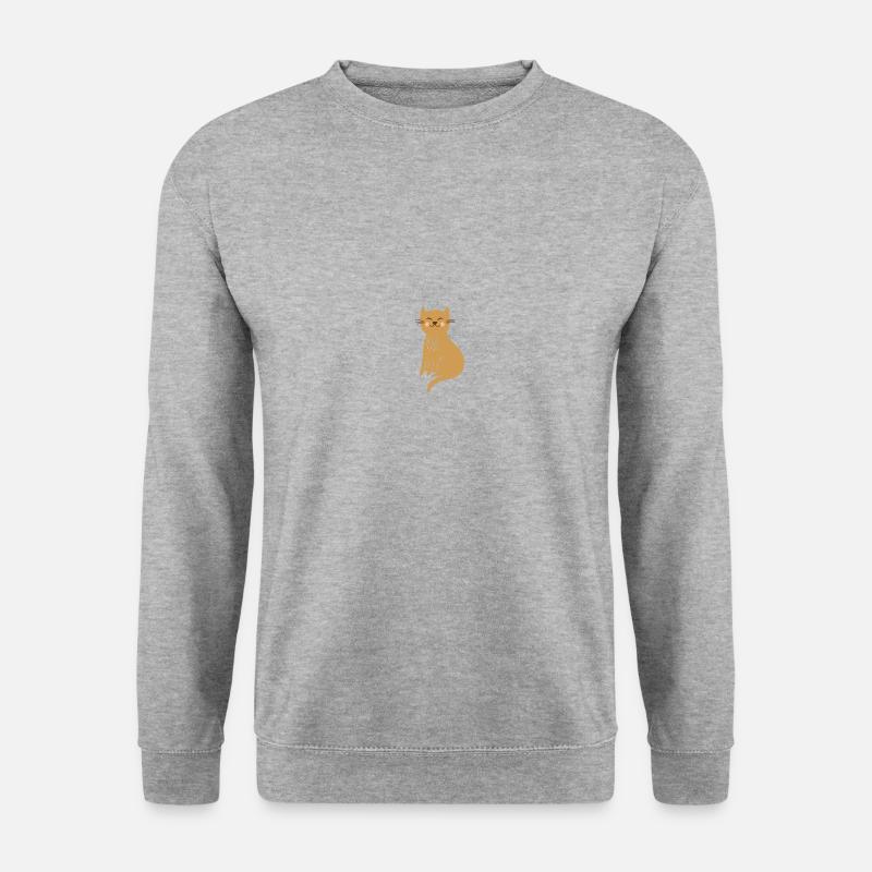 Katze - Unisex Pullover - Weißgrau meliert