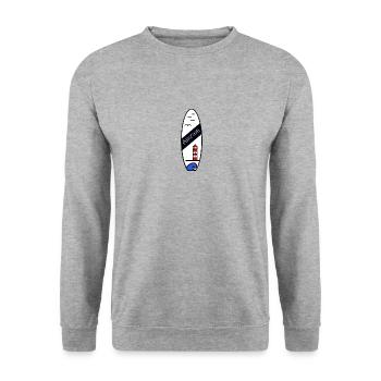 Surfbrett Amrum - Unisex Pullover - Weißgrau meliert - Vorne - Alina (178cm) & Michal (187cm)