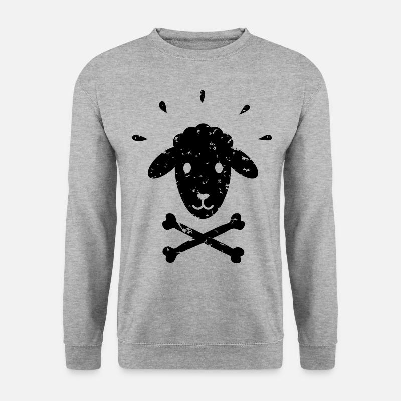 Jolly Roger Sheep – Mouton noir – Mäh ! - Sweat-shirt Unisexe - gris chiné