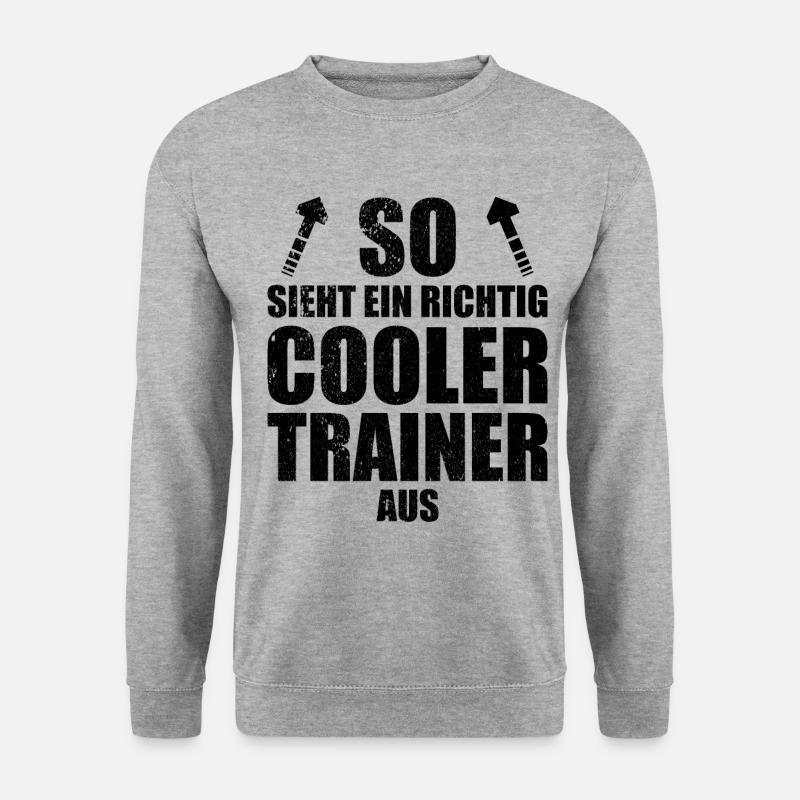 lustiger Trainer Spruch cooler Trainer Mannschaft - Unisex Pullover - Weißgrau meliert