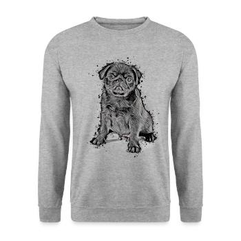 cute pug puppy gift idea pugs pug shirt - Unisex Sweatshirt - salt & pepper - Front - Alina (178cm) & Michal (187cm)