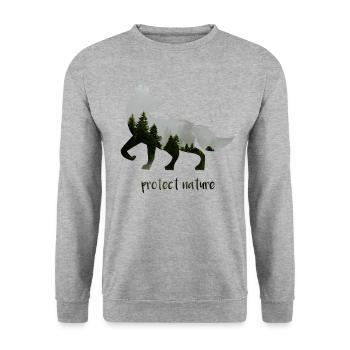Conservation renard environnement animal cadeau - Sweat-shirt Unisexe - gris chiné - Devant - Alina (178cm) & Michal (187cm)