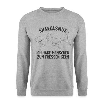 Sharkasmus Hai Haie Tauchen Tauch Für Taucher - Unisex Pullover - Weißgrau meliert - Vorne - Alina (178cm) & Michal (187cm)