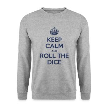 Keep calm and roll the dice - Sweat-shirt Unisexe - gris chiné - Devant - Alina (178cm) & Michal (187cm)