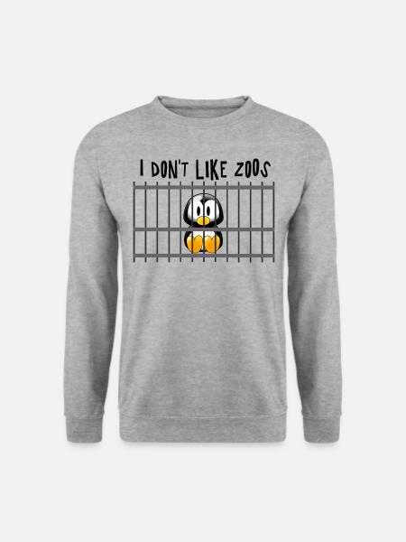 I don't like zoos baby Penguin - Pinguin fun4m3 - Unisex Pullover - Weißgrau meliert