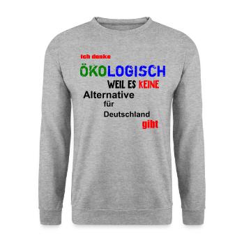 Ich denke Ökologisch... - Klima Politik fun4m3 - Unisex Pullover - Weißgrau meliert - Vorne - Alina (178cm) & Michal (187cm)