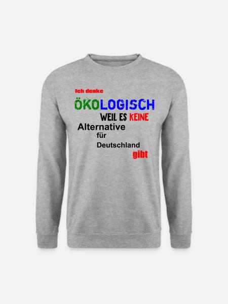 Ich denke Ökologisch... - Klima Politik fun4m3 - Unisex Pullover - Weißgrau meliert