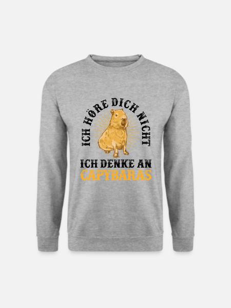 Ich habe an Capybaras gedacht Wasserschwein - Unisex Pullover - Weißgrau meliert