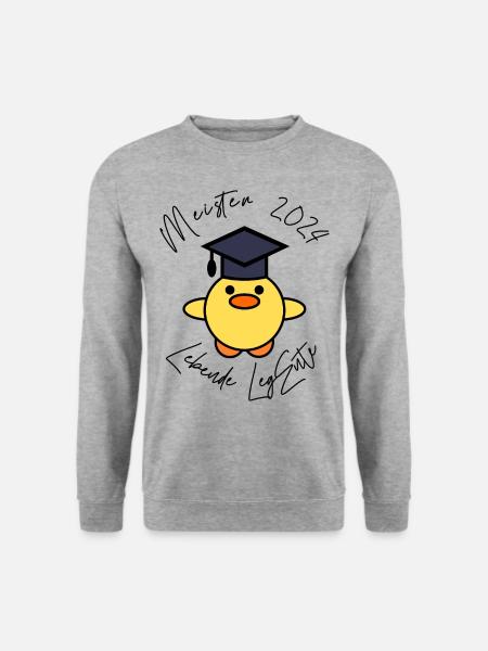 Abschluss Meister 2024 lebende LegEnte Legende - Unisex Pullover - Weißgrau meliert